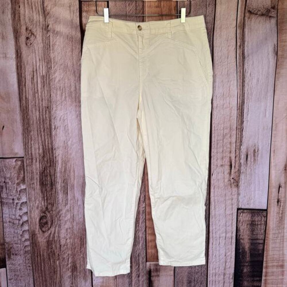 Anthropologie Amadi Pants Ivory Large Crop NWT Spring‎ Summer Versatile Classic
